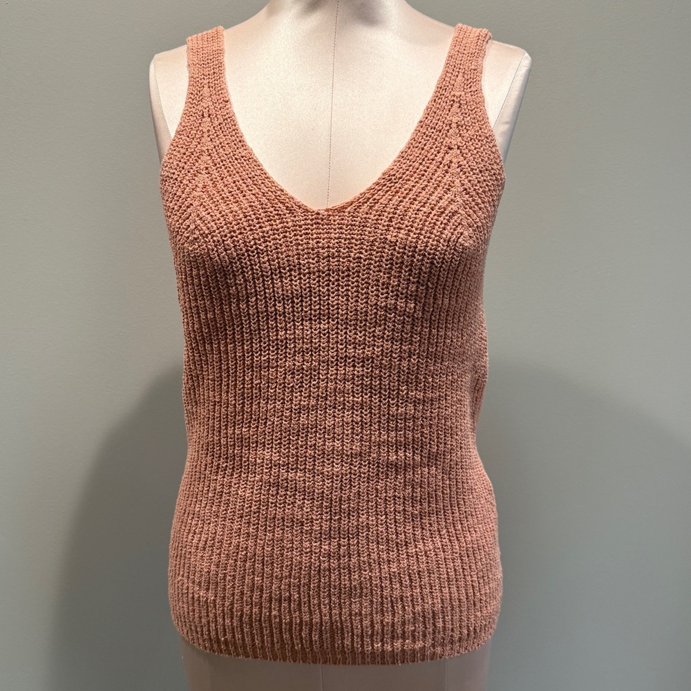 Madewell Monterey Coral Size Large Knit Tank Top